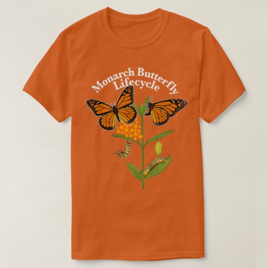 Monarch Butterfly Levenscyclus van de Monarch Butt T-shirt (Design voorkant)