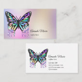 Monarch Butterfly Life Coach Holografisch Visitekaartje (Voorkant / Achterkant)