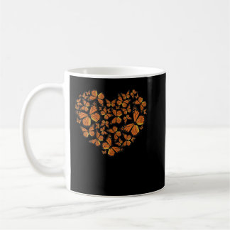 Monarch Butterfly Love Heart T Gift for Women en Koffiemok