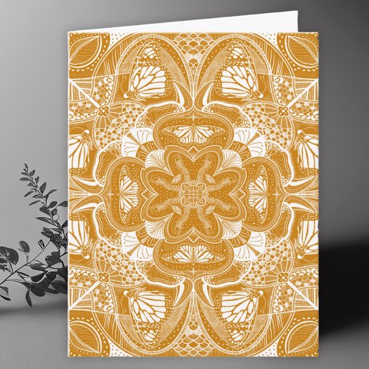 Monarch Butterfly Mandala Art Blank Bedankkaart