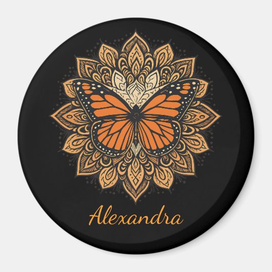 Monarch Butterfly Mandala Magnet (Voorkant)