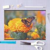 Monarch Butterfly Marigold Foto Tissuepapier (Craft)