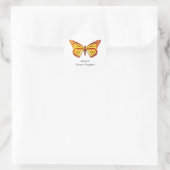 Monarch Butterfly met naam Ronde Sticker (Tas)