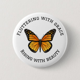 Monarch Butterfly met Quote Ronde Button 5,7 Cm