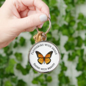 Monarch Butterfly met Quote Sleutelhanger (Hand)