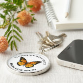 Monarch Butterfly met Quote Sleutelhanger (Zijkant)