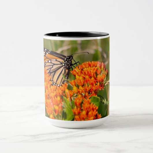 Monarch Butterfly-Mok, vlinder op molenroos Mok (Midden)