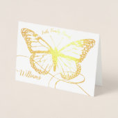 Monarch Butterfly Monogrammed Gold Folie Kaarten (Voorkant)