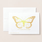 Monarch Butterfly Monogrammed Gold Folie Kaarten (Met envelop)