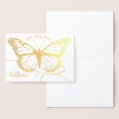 Monarch Butterfly Monogrammed Gold Folie Kaarten (Display)