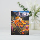 Monarch Butterfly Mountain Beauful Meadow Natuur Briefkaart (Staand voorkant)