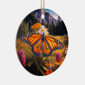 Monarch Butterfly Mountain Beauful Meadow Natuur Keramisch Ornament (Rechts)