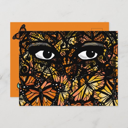 MONARCH BUTTERFLY MYSTERY EYES by Slipperywindow Briefkaart (Voorkant / Achterkant)