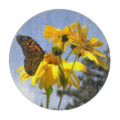 Monarch Butterfly N Sunflower Snijplank (Voorkant)