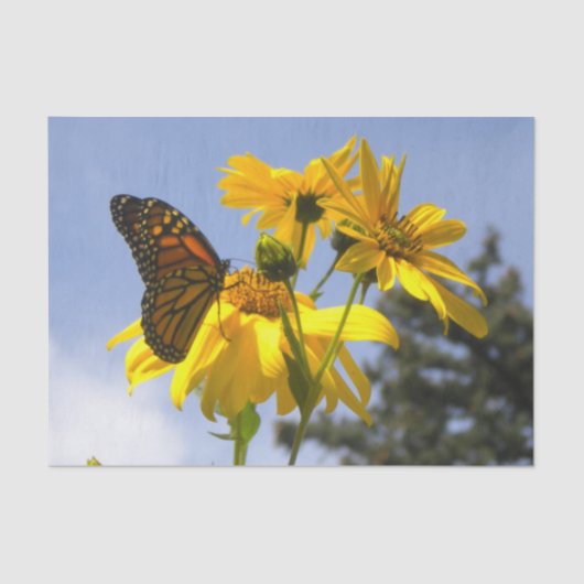 Monarch Butterfly N Sunflower Tissuepapier (Voorkant)