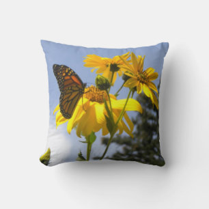 Monarch Butterfly N Zonnebloemen Sierkussen