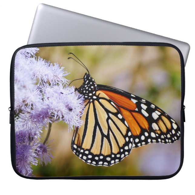 Monarch Butterfly Nature Flowers Laptop Cover Laptop Sleeve (Voorkant)
