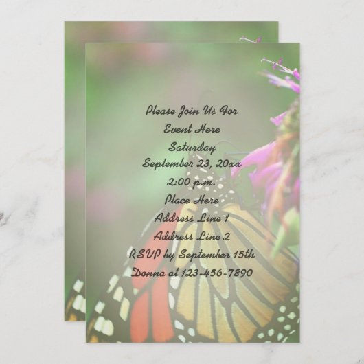 Monarch Butterfly Natuur Kaart (Voorkant / Achterkant)