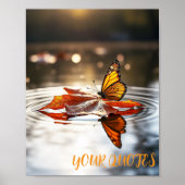 Monarch Butterfly on Autumn Leaf Poster (Voorkant)
