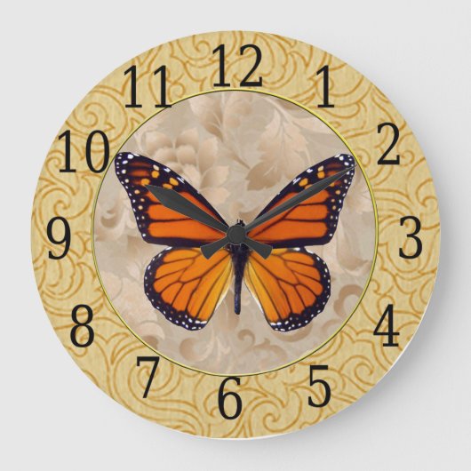 Monarch Butterfly on Florence Clock Grote Klok (Voorkant)