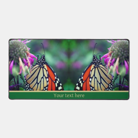 Monarch Butterfly on Flower Up Personated Bureaumat (Voorkant)