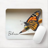 Monarch Butterfly On Pencil With Text Muismat (Met muis)