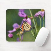 Monarch Butterfly On Pink Flowers Mousepad Muismat (Met muis)