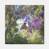 Monarch Butterfly on Purple Flowers Magneet (Voorkant)