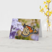 Monarch Butterfly on Purple Flowers Note Kaart (Gele Bloem)