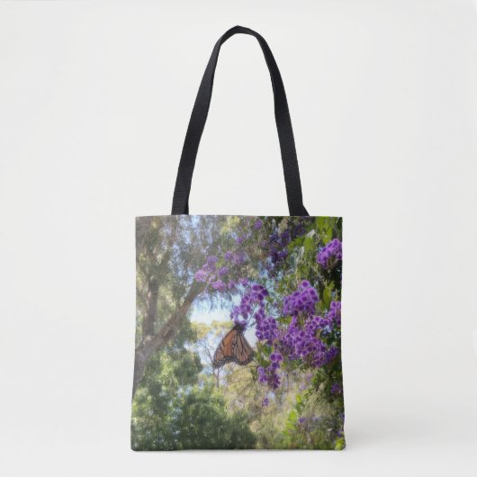 Monarch Butterfly on Purple Flowers Tote Bag (Voorkant)