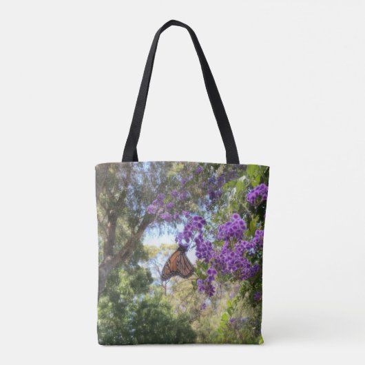 Monarch Butterfly on Purple Flowers Tote Bag (Achterkant)