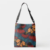 Monarch butterfly on red coneflowers crossbody tas (Achterkant)