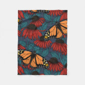Monarch butterfly on red coneflowers fleece deken (Voorkant)