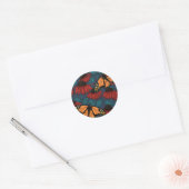 Monarch butterfly on red coneflowers ronde sticker (Envelop)