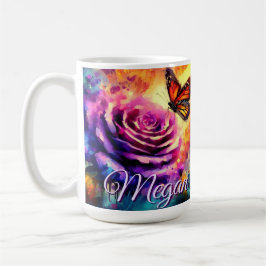 Monarch Butterfly on Rose at Sunset Personalized Koffiemok