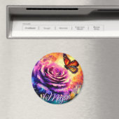 Monarch Butterfly on Rose at Sunset Personalized Magneet (Insitu (Vaatwasser))