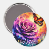 Monarch Butterfly on Rose at Sunset Personalized Magneet (Voorkant / Achterkant)