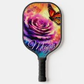 Monarch Butterfly on Rose at Sunset Personalized Pickleball Paddle (Voorkant)