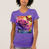 Monarch Butterfly on Rose at Sunset Personalized T-shirt (Voorkant)