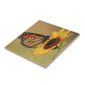 Monarch Butterfly on Sunflower Tegeltje (Zijkant)