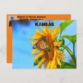 Monarch Butterfly on the Sunflower closeup Briefkaart (Voorkant / Achterkant)
