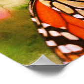 Monarch Butterfly op bloem noodlijdende kunst Poster (Hoek)