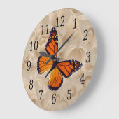 Monarch Butterfly op bruine Florentijnsklok Grote Klok (Hoek)