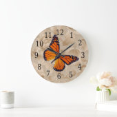 Monarch Butterfly op bruine Florentijnsklok Grote Klok (Huis)