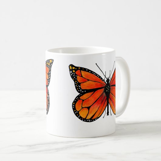 Monarch Butterfly op Coffee/Tea-Mok Koffiemok (Voorkant rechts)