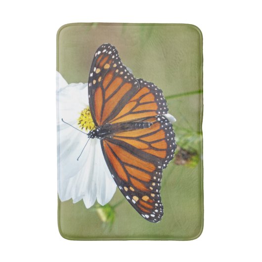 Monarch Butterfly op Cosmos Badmat (Voorkant Verticaal)