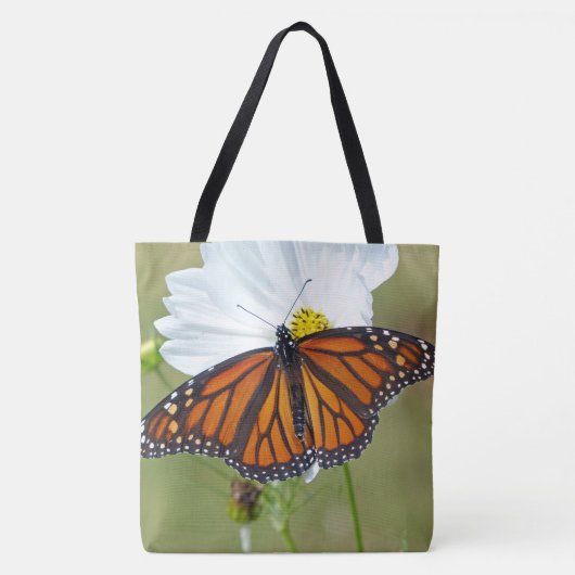 Monarch Butterfly op Cosmos Tote Bag (Voorkant)