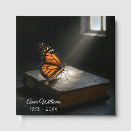 Monarch Butterfly op een bijbel Gastenboek