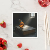 Monarch Butterfly op een bijbel Servet (Insitu)