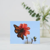 Monarch Butterfly op een Dahlia Blank Briefkaart (Staand voorkant)